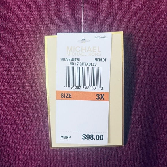 Michael Kors Red Peek-a-Boo Shoulder w/ Flared Sleeves- Rhinestone accents. - Picture 5 of 8